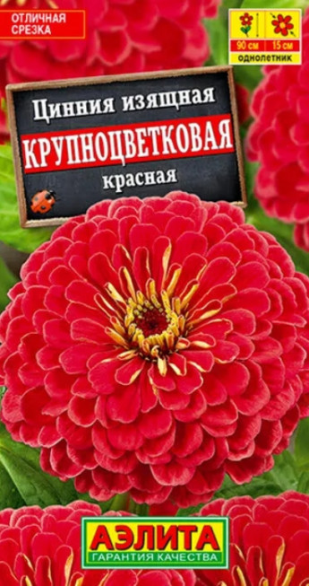 Цинния Крупноцветковая КРАСНАЯ Аэли 