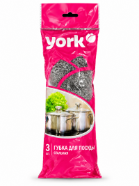 Губки стальные YORK 3шт    003010