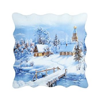 Зима блюдо квадратное 20см 820-007 