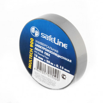 Изолента Safeline 15/10 серо-стальн 